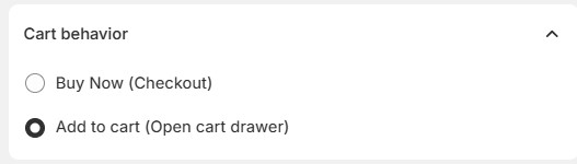 Select Your Preferred Cart Behavior