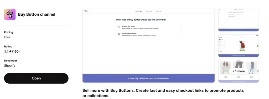 Shopify Buy Button Channel
