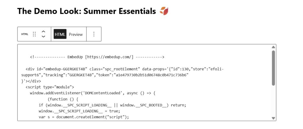 selling products on your fashion blog instantly - embedup code
